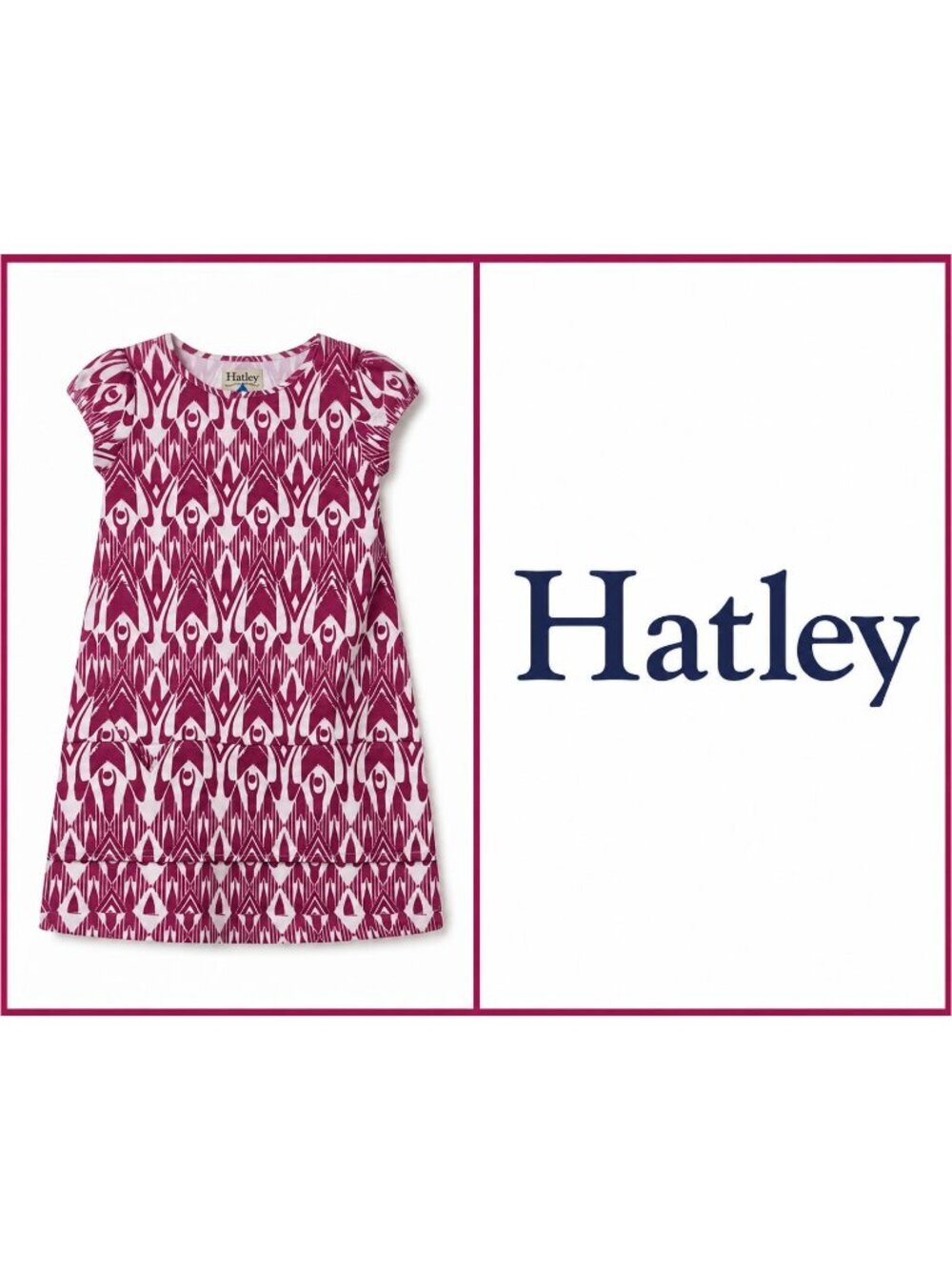 Hatley Pink & White Geometric Print Sheath Dress~Small